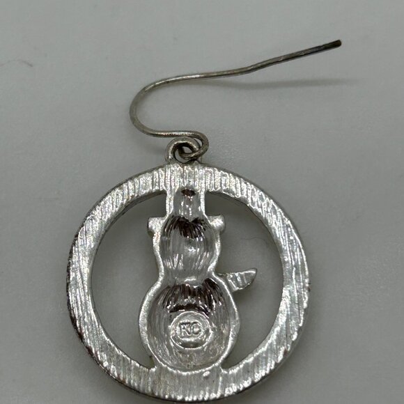 Vintage Kenneth Cole Snowman Earrings Pierced Silver-Tone Holiday Rhinestones - Picture 16 of 16
